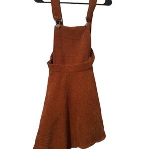 Burnt Orange Corduroy overall dress
